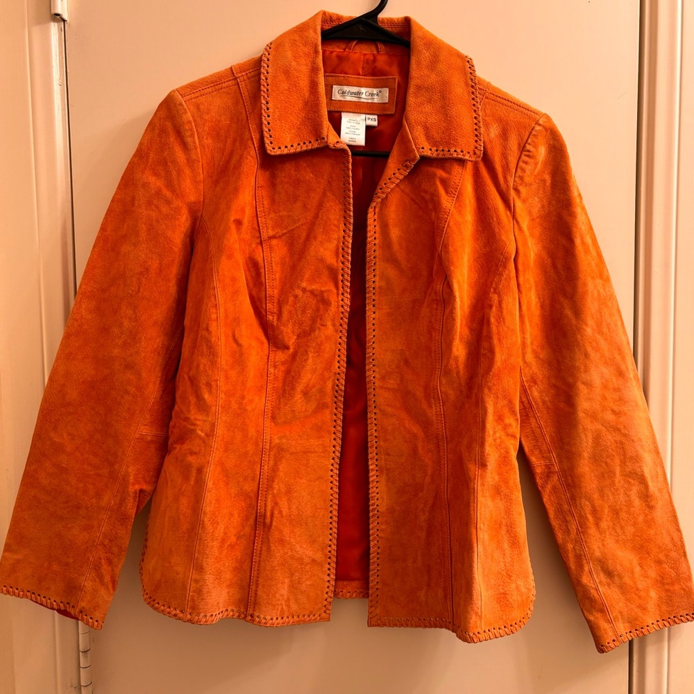 Coldwater Creek Whip Stitched Suede Western  Leather Jacket/Blazer